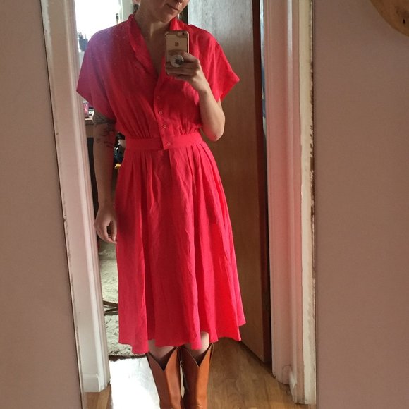 Vintage Raspberry Pink Silk Dress - Picture 15 of 15